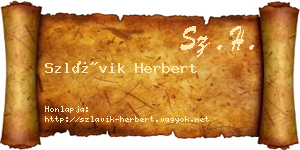 Szlávik Herbert névjegykártya
